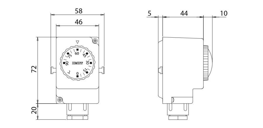 dimenzije termostata imit cevnog