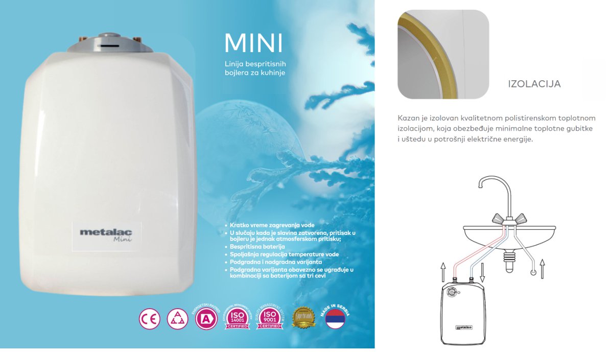 montaza mini bojlera metalac