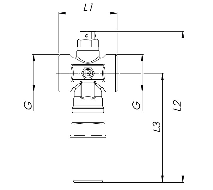 dimenzije Termostatski antifriz ventil 
